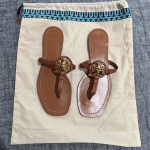 Tory Burch Leather Mini Miller Sandals - Size 6